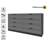 Kомод Тренд КТ-К197 (Антрацит ЛДСП/ Дуб серый ЛМДФ) Ш1965 В1020 Г451